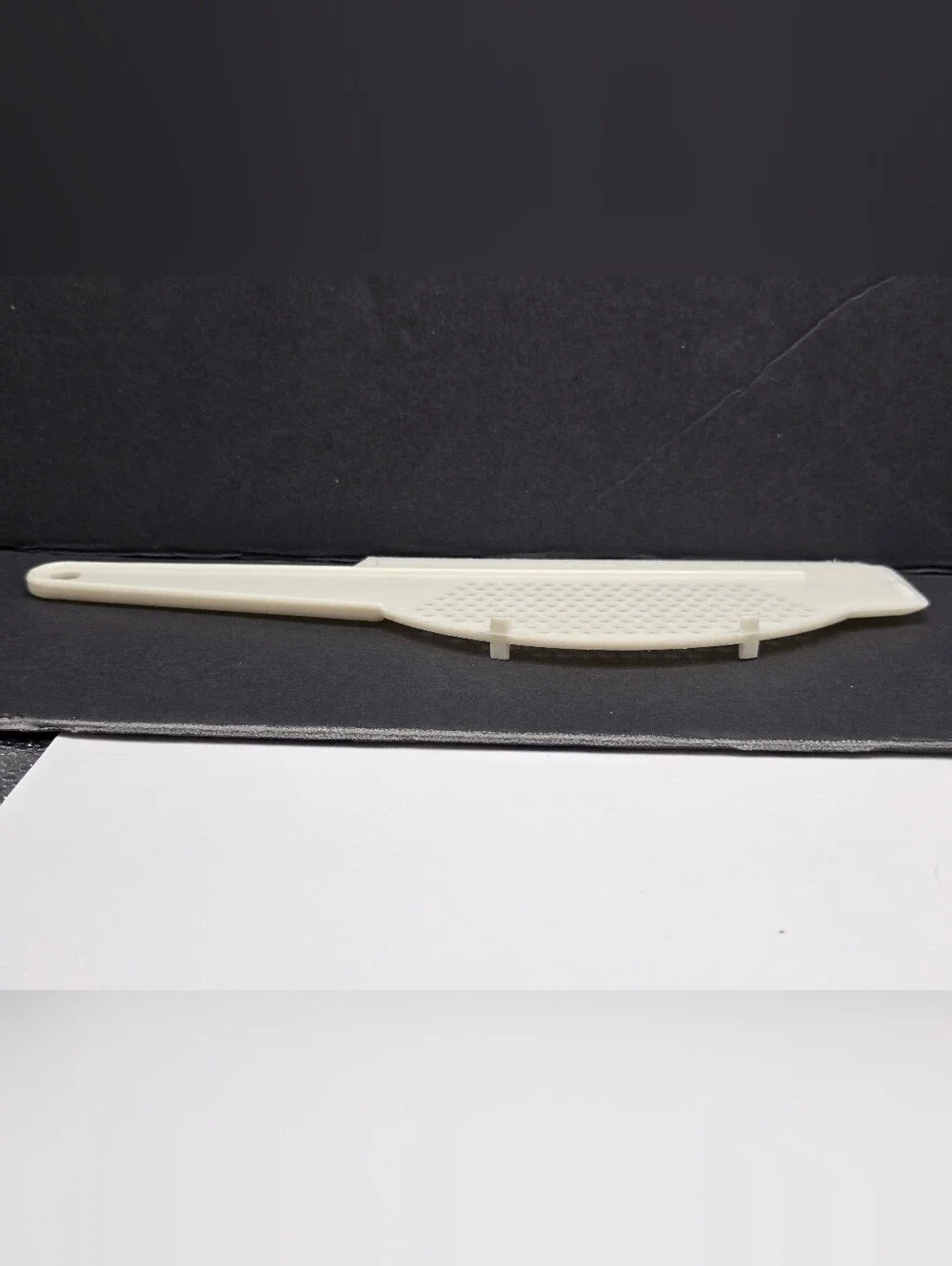 Vintage Strainer Scraper Spatula Drainer White Kitchen Utensil 1970s or 1980s